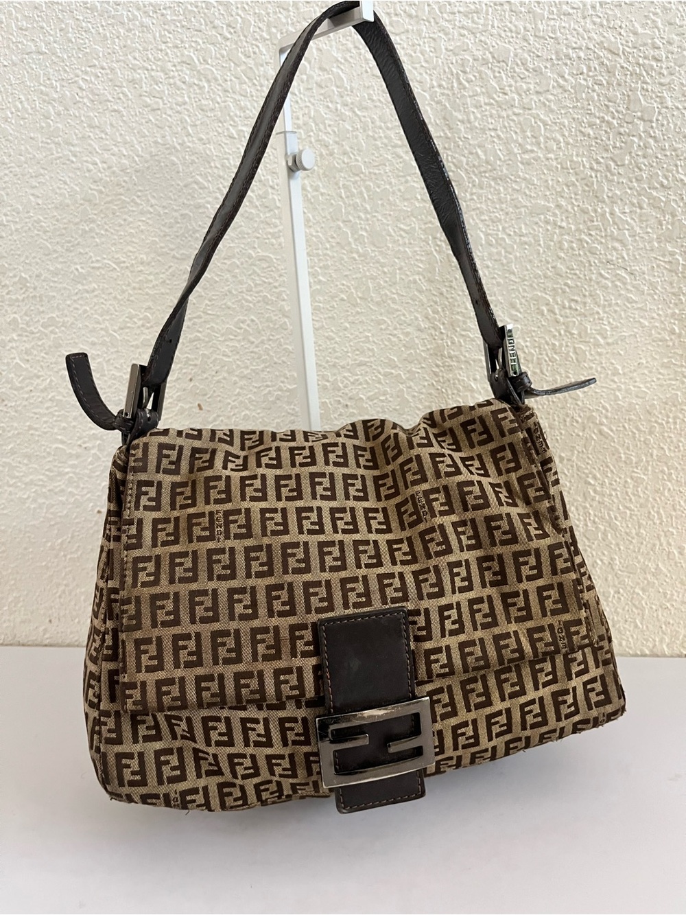Fendi Brown Zucca Canvas Baguette Shoulder Bag